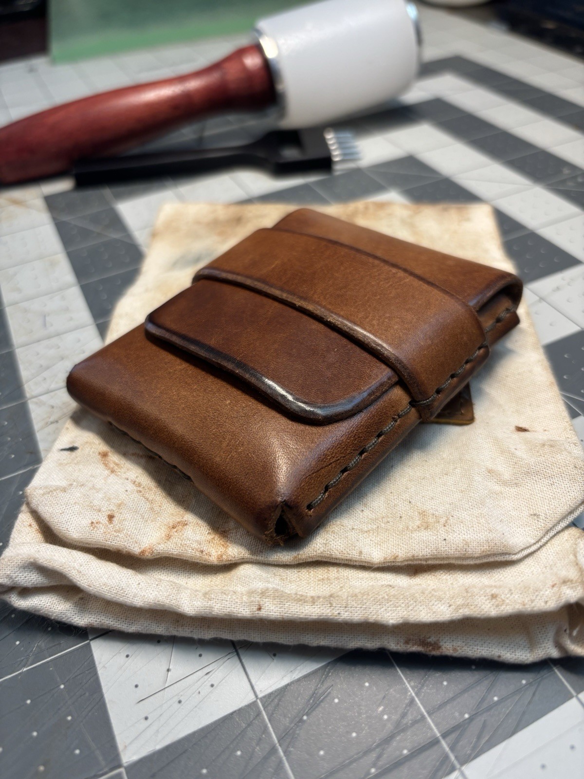 Handmade Leather Vertical Pocket Flap Wallet – Slim & Durable