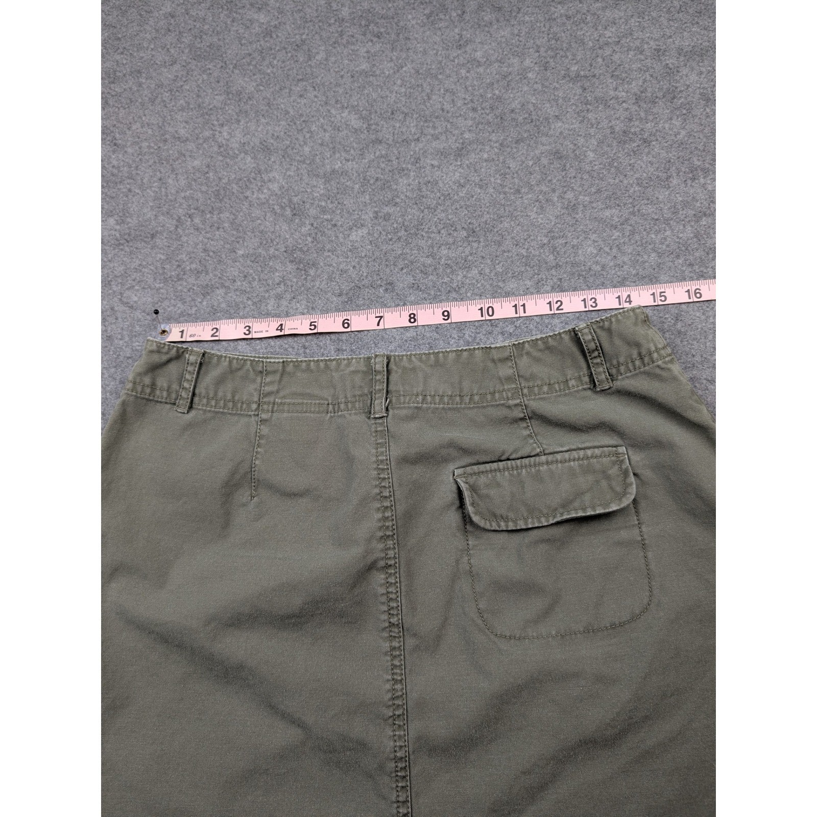 Eddie Bauer Womens Olive Green Canvas Utility Mini Skirt Outdoor Casual
