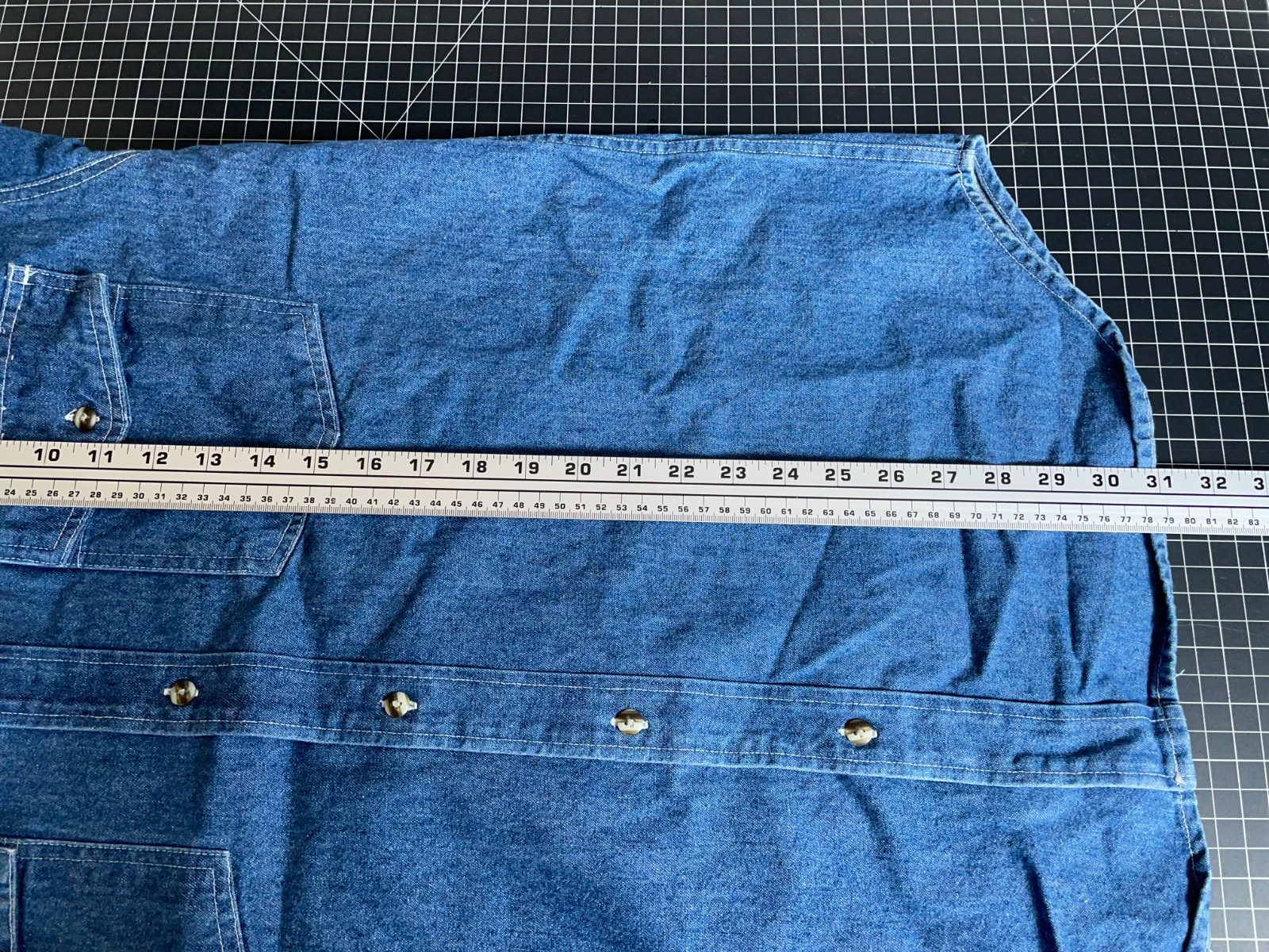 Heavyweight Embossed Denim Shirt Men’s Large Blue American Flag Eagle Union Made