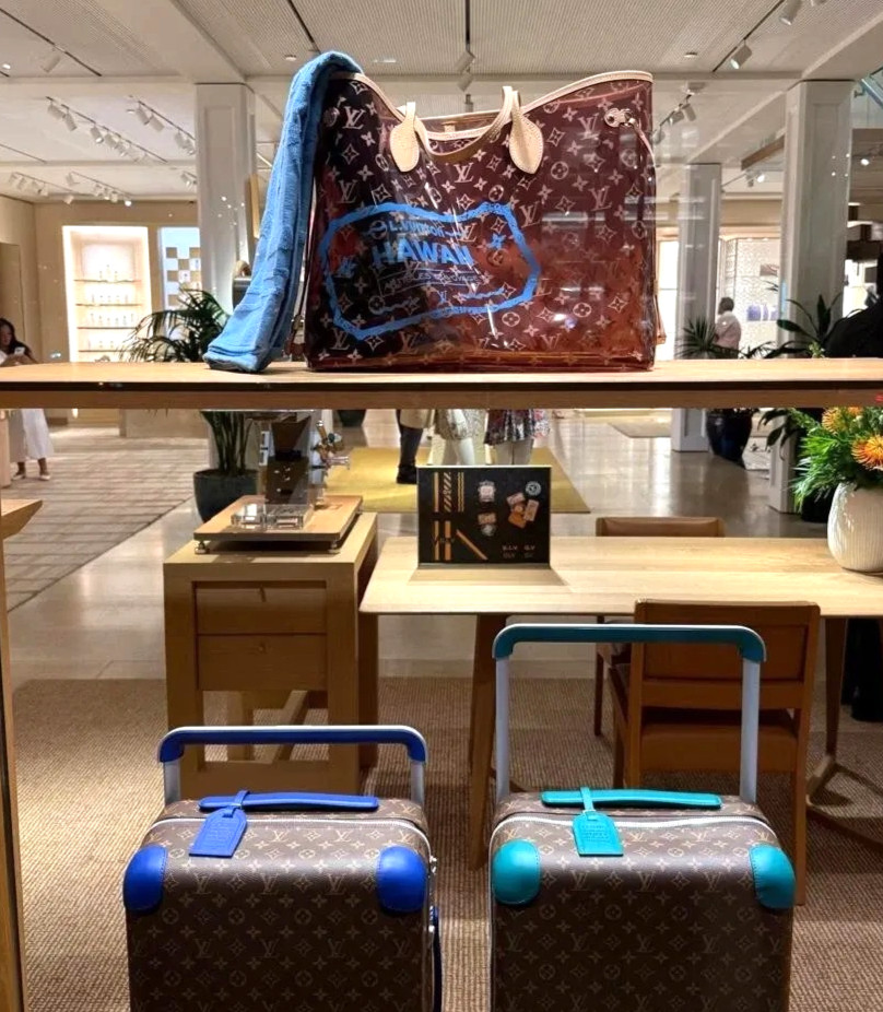 Louis Vuitton Hawaii Neverfull GM PVC Monogram Blue Towel Shoulder Bag Tote LTD