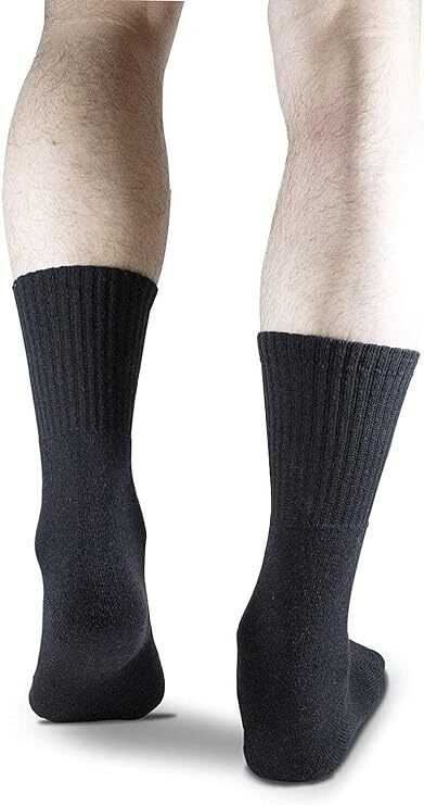 3-6-12 Pairs Men’s Plain Solid Sports Athletic Work Crew Socks Size 9-11 10-13