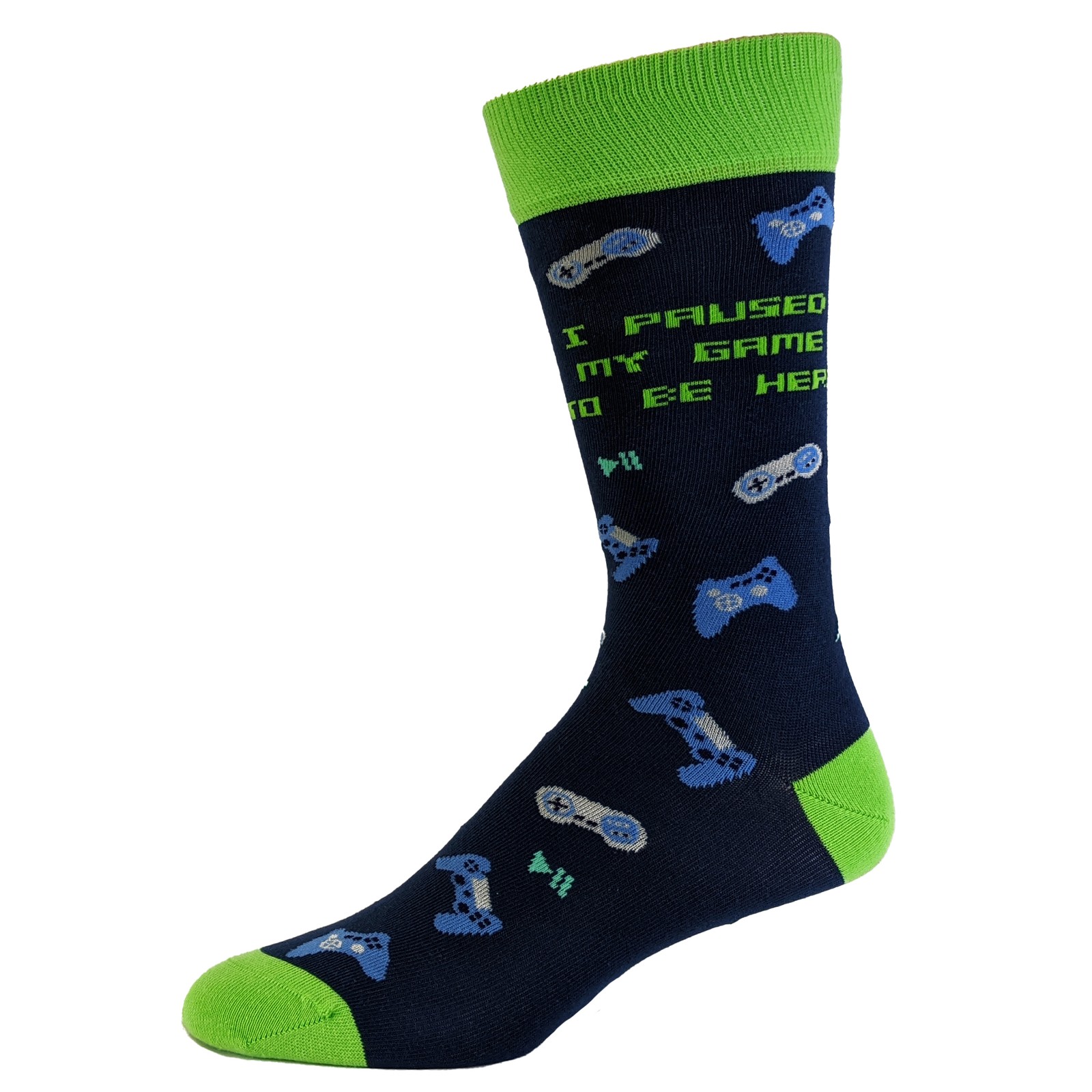 Men’s I Paused My Game for This Socks Funny Nerdy Video Game Novelty Footwear