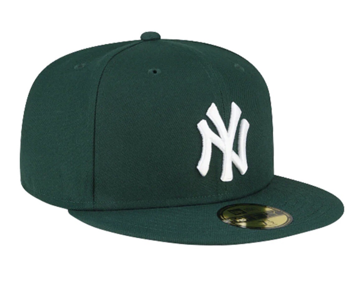 New York Yankees MLB New Era 59FIFTY Fitted Cap HAT 5950 DARK GREEN RETRO OG NEW