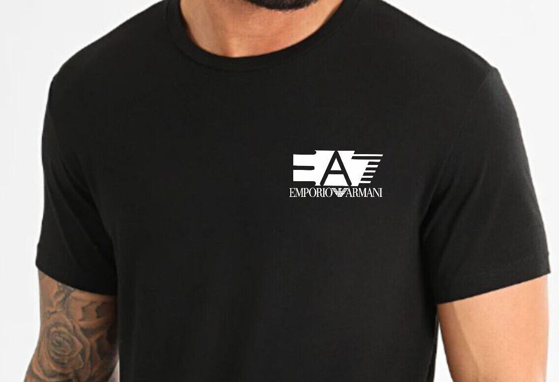 Emporio Armani Black Men’s Cotton EA T-Shirt Size M*L*XL*2XL,3XL