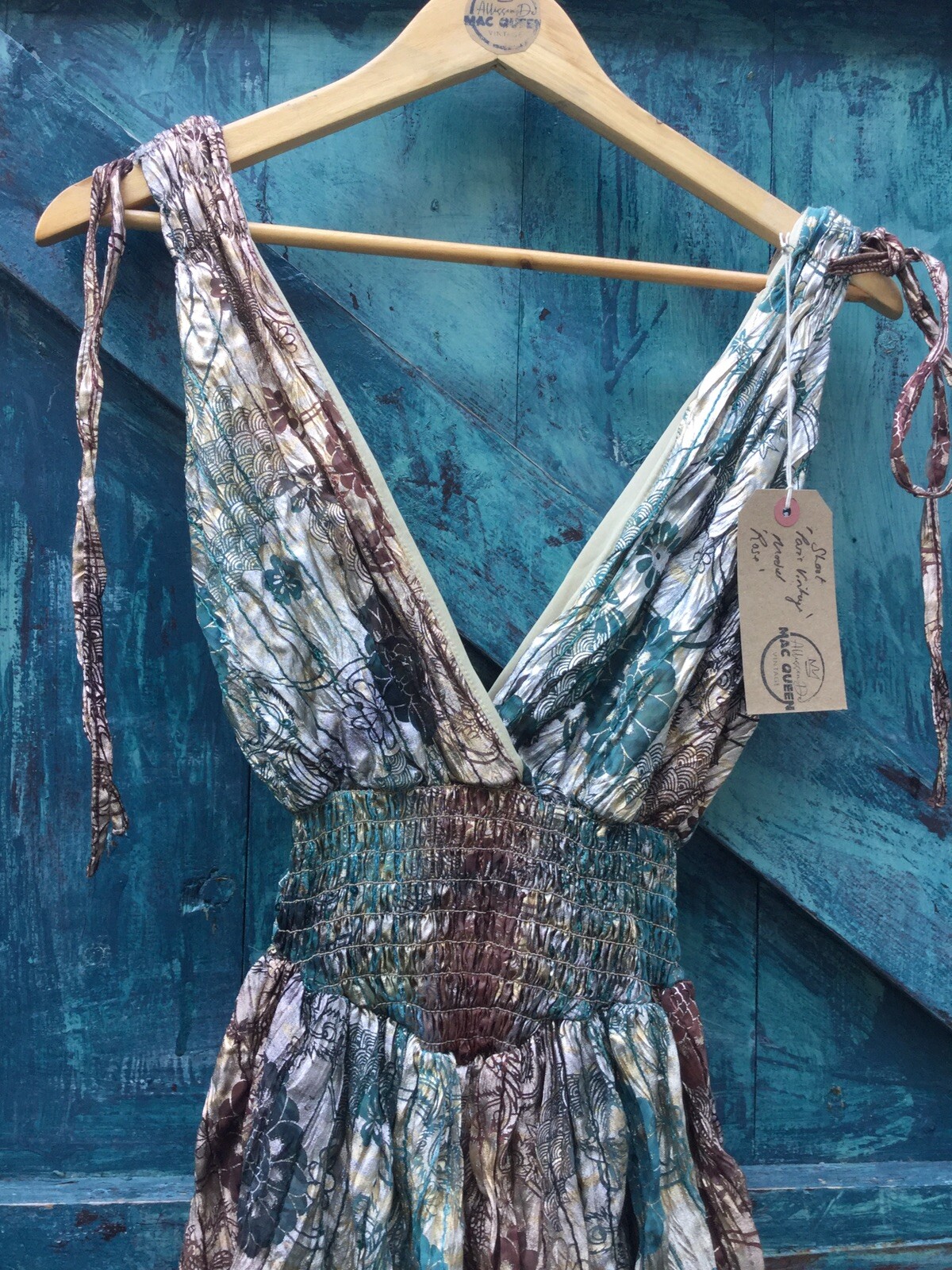 WOMENS DRESS GOLD DESIGNER JOHN ZACK VINTAGE 80s UNIQUE WORN ON FILM INC UK PP