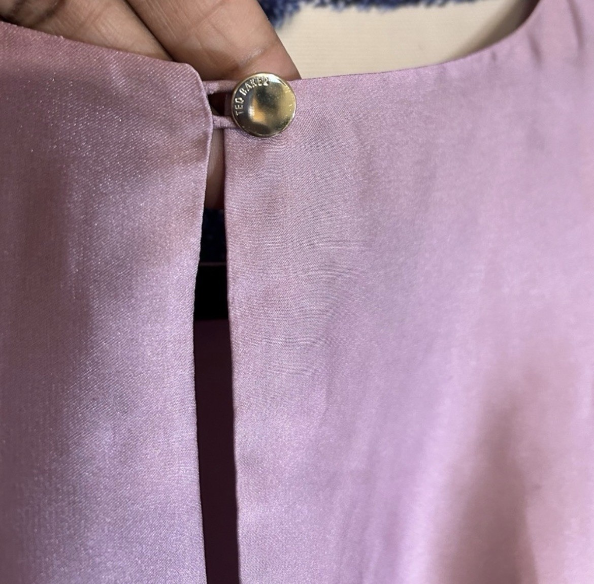 Ted Baker London Gradient Pink Brown Silk Satin A-Line Midi Bow Dress 4