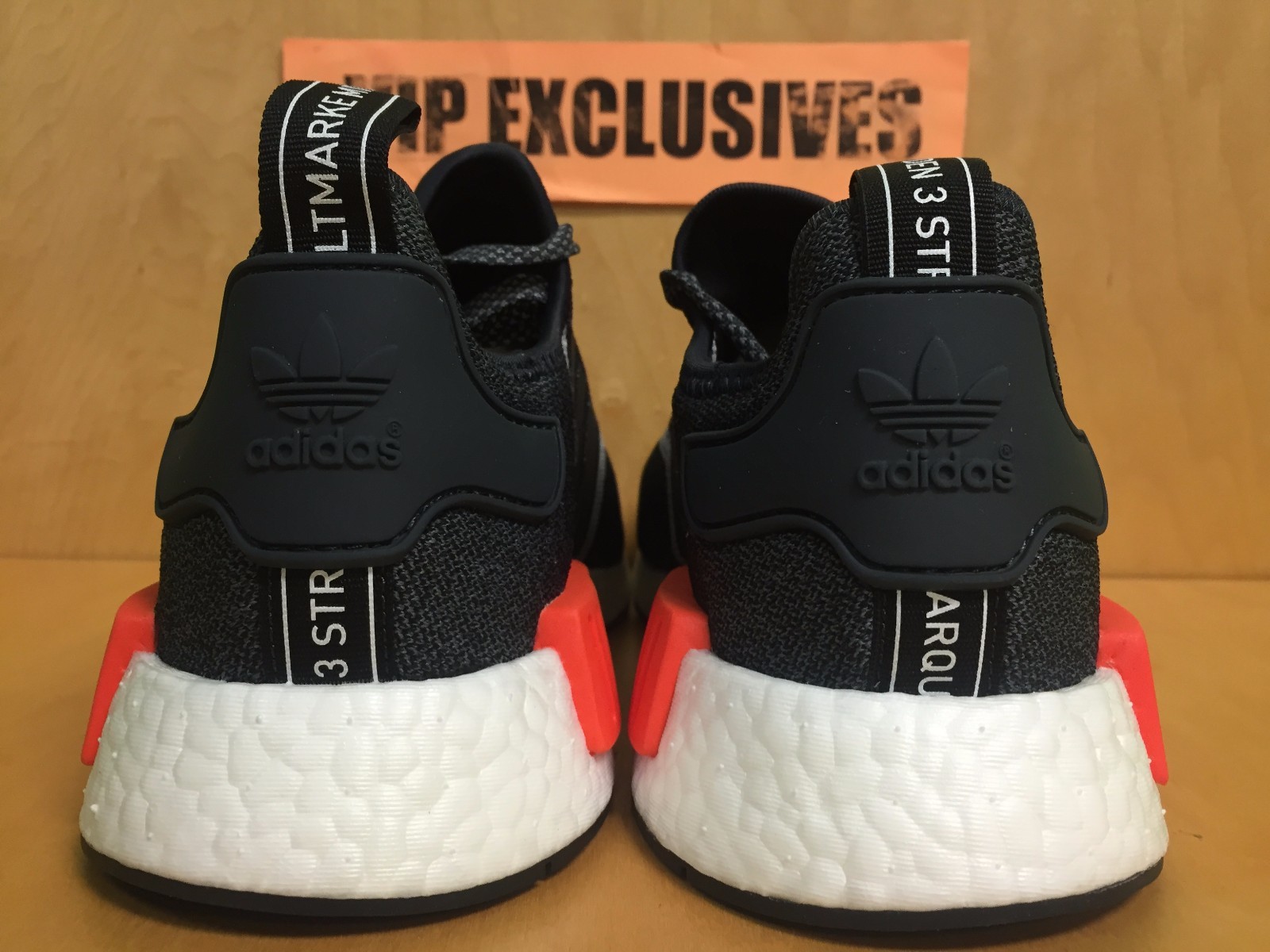 Adidas NMD R1 Runner Charcoal Grey Orange 3M Mesh Nomad S31510