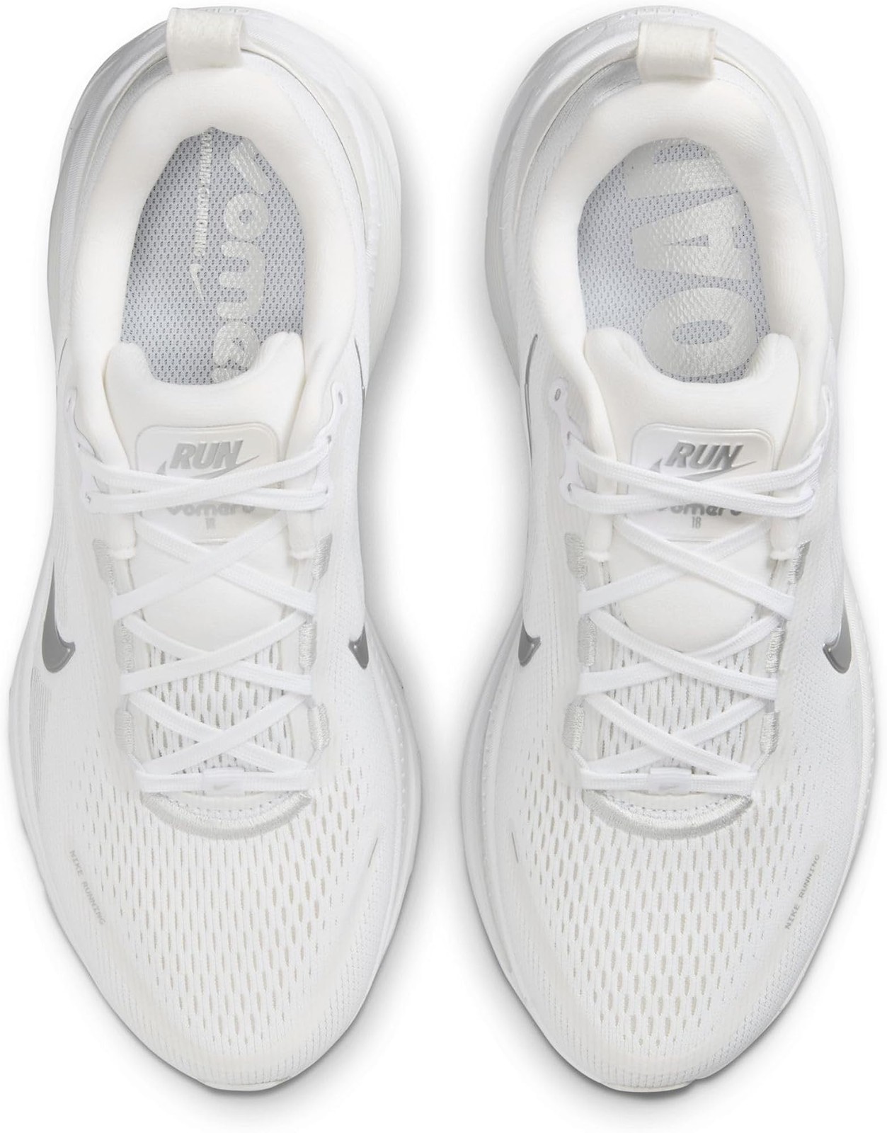 Nike Womens Vomero 18 – White/Metallic Silver/Photon Dust – 8.5