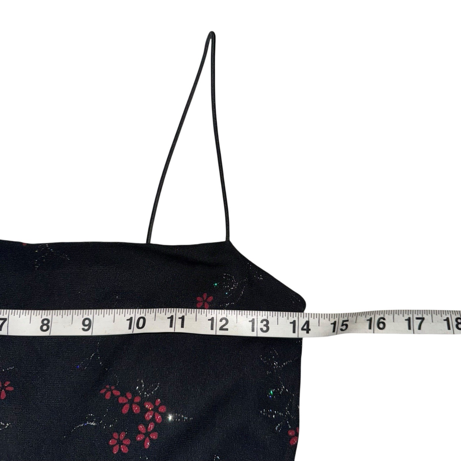 BUYER TOO Women’s Spaghetti Strap Midi Dress Size Small Black Floral Y2K Prom