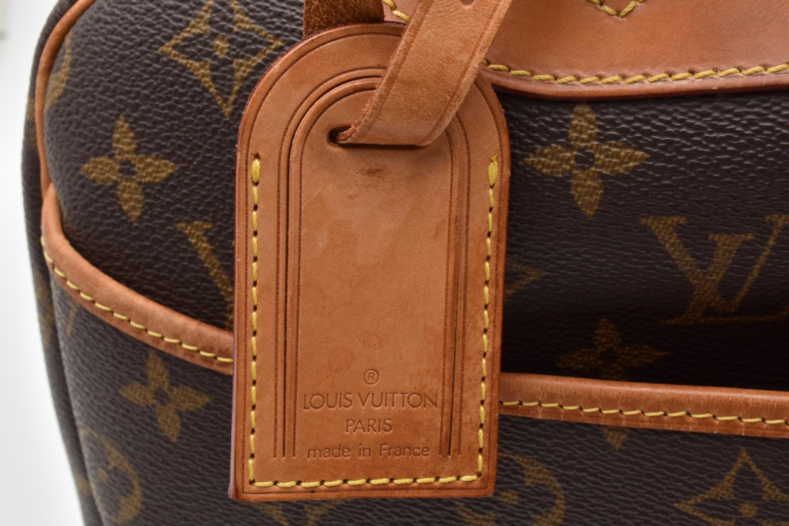 LOUIS VUITTON LV Logo Deauville Hand Bag Tote Bag Monogram Leather Brown M47270