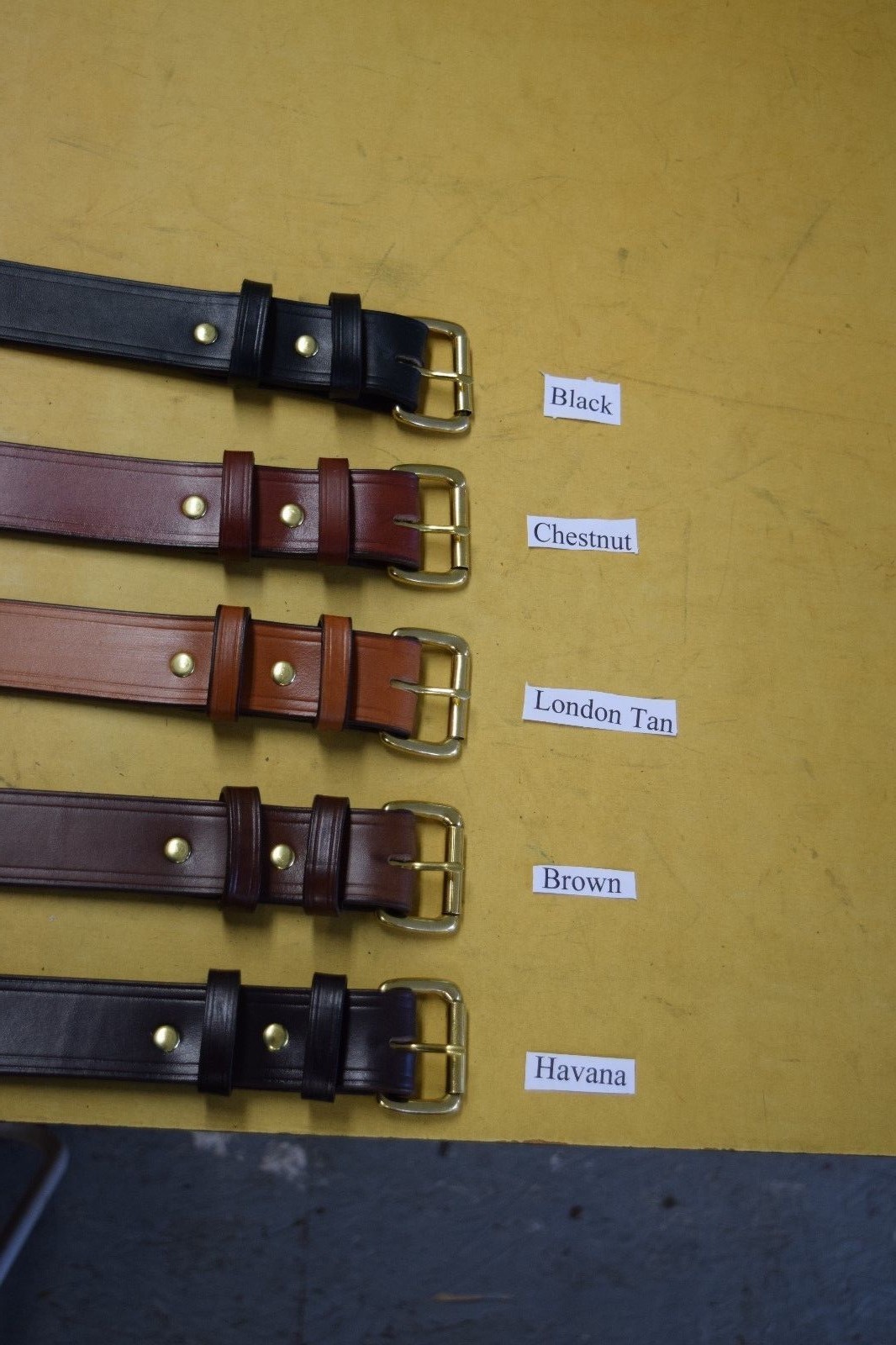 1″ wide, hand made solid leather belt. heavy duty