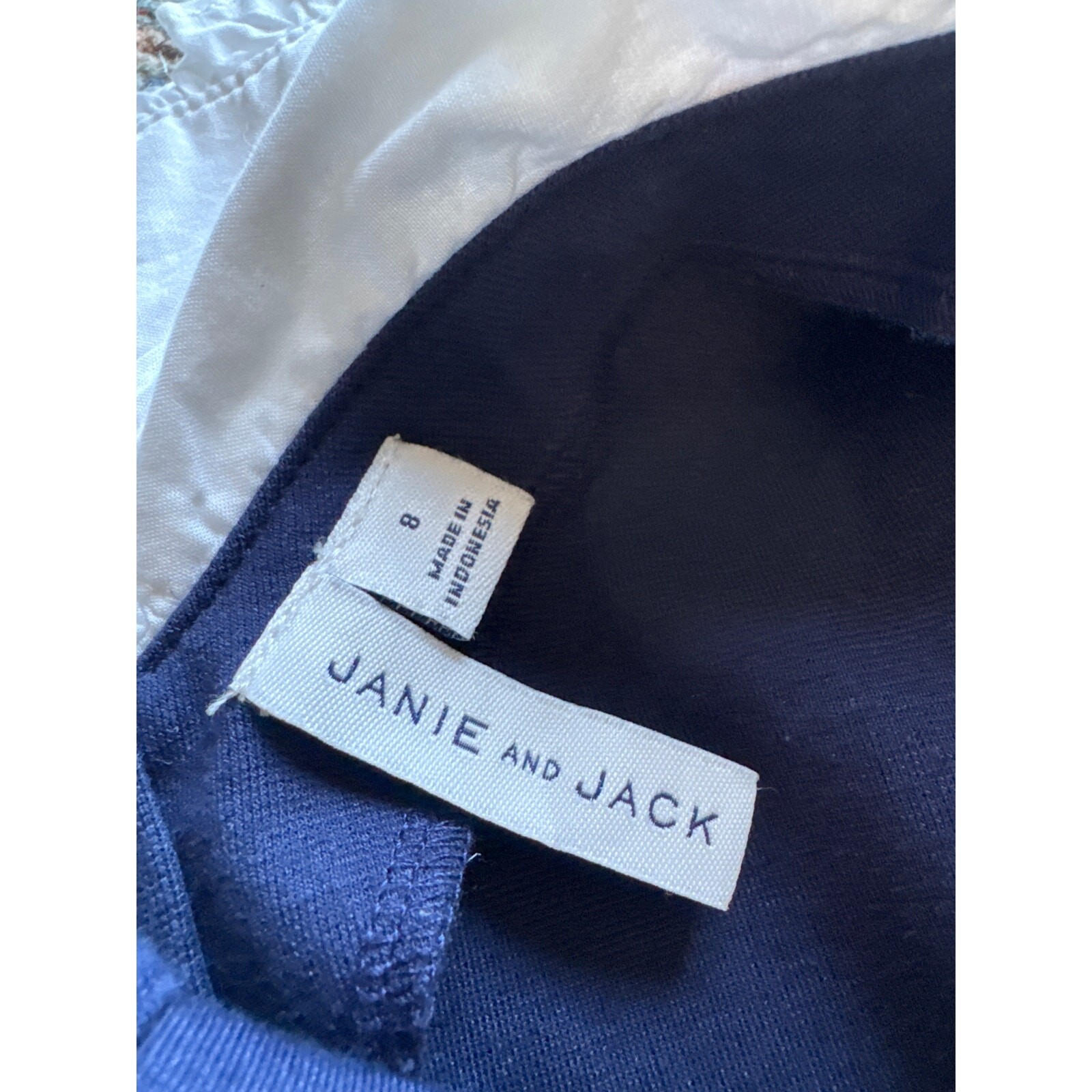 Janie and Jack Girls Navy Blue Peter Pan Collar Dress – Size 8