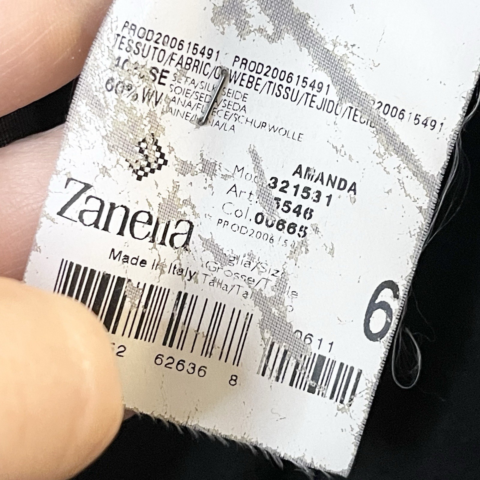 Zanella Womens Silk Wool Crinkle Gray Black Blazer Jacket Italy Career Size 6