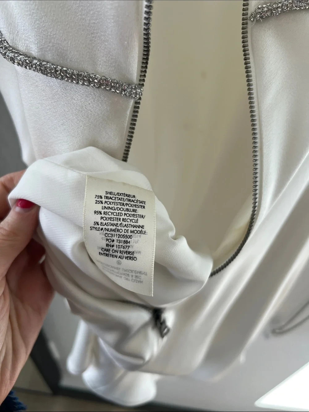 Alice + Olivia Julienne Embellished V Neck Mini Dress in White | Size 4