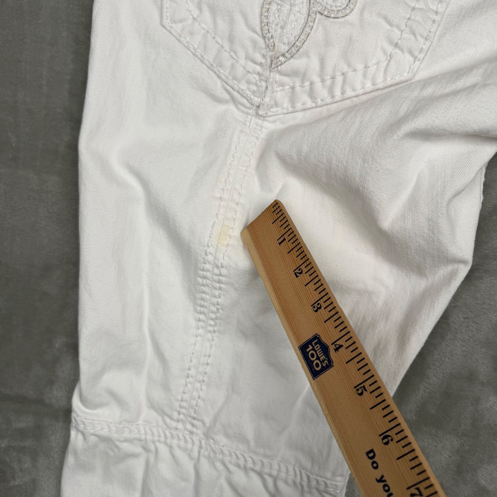 Rock Revival Rupert TA1 Mens 38 White Distressed Studded Straight Jeans