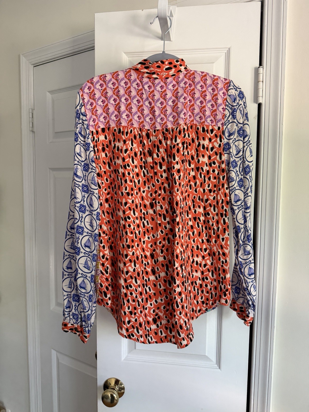 Anthropologie Maeve Bernadette Mixed Print Blouse Women’s Small Boho Top