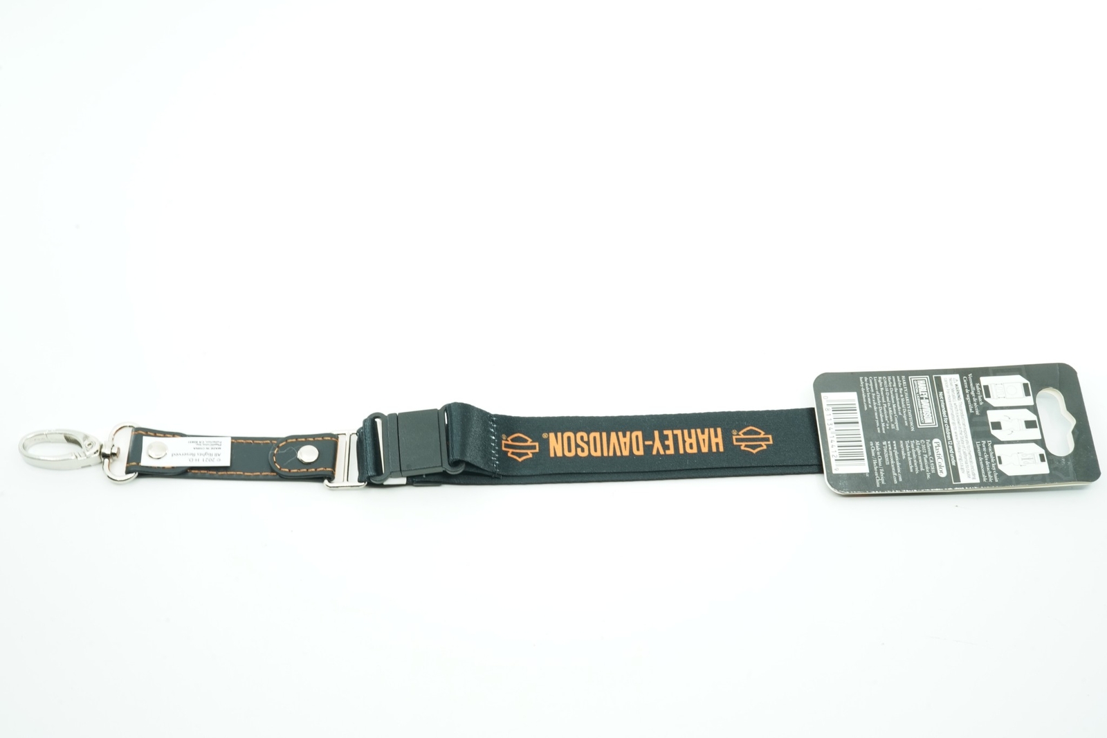 Official Harley-Davidson Polyester Lanyard, Classic B&S Logo – Black