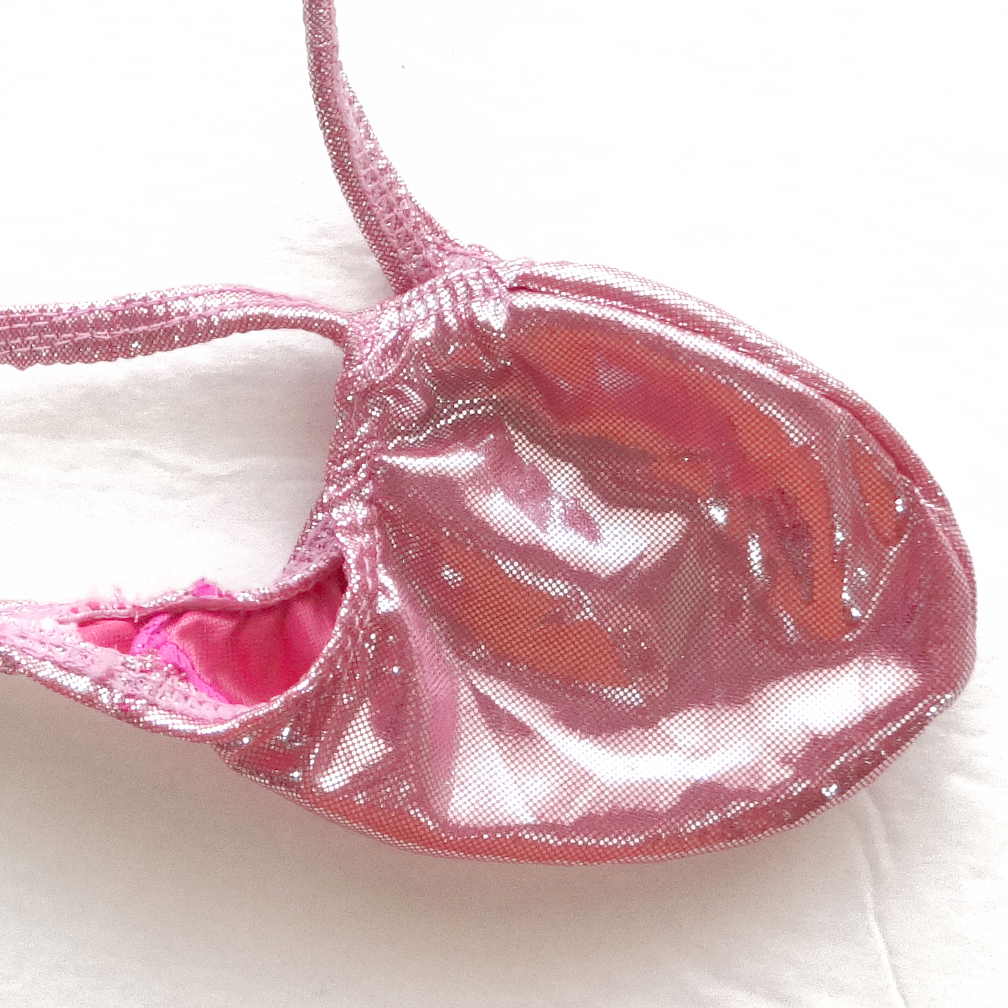 K403 G Mens Grape Smugglers Pouch String Thong Foiled Metallic Shiny Pink