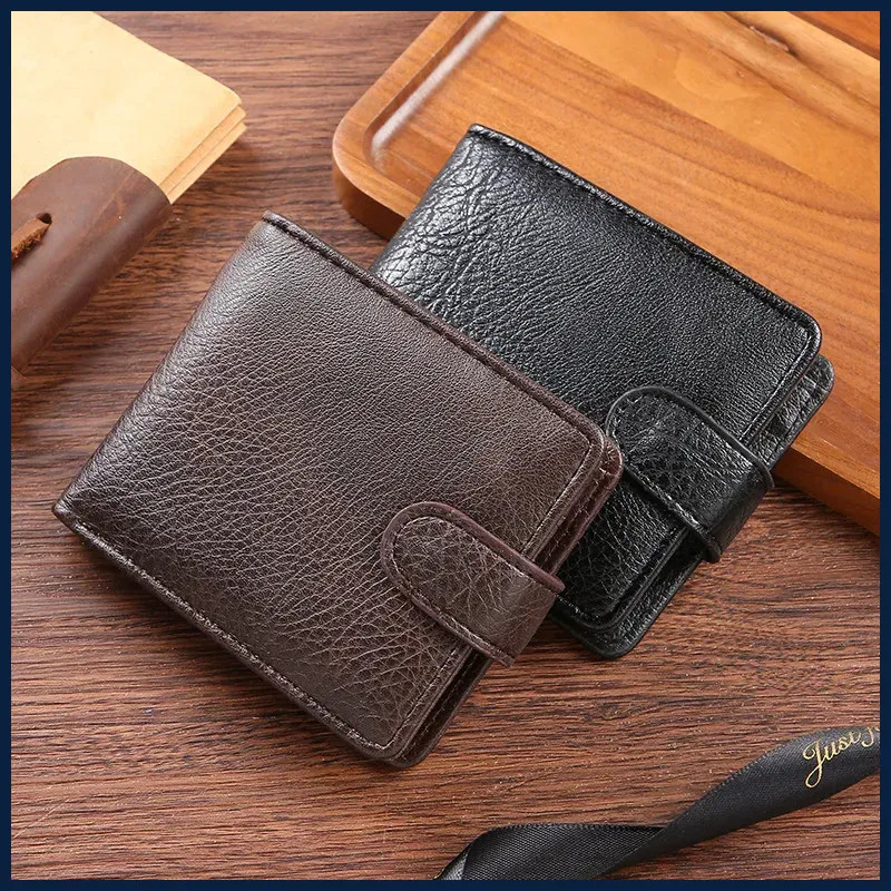 Vintage Wallet For Men Leather Short Hasp Man Wallets Casual Durable Coin Pouch