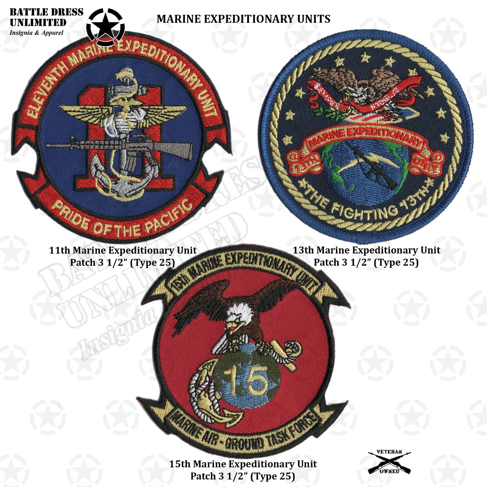 11th 13th 15th Marine Expeditionary Unit Patch (USMC MEU)