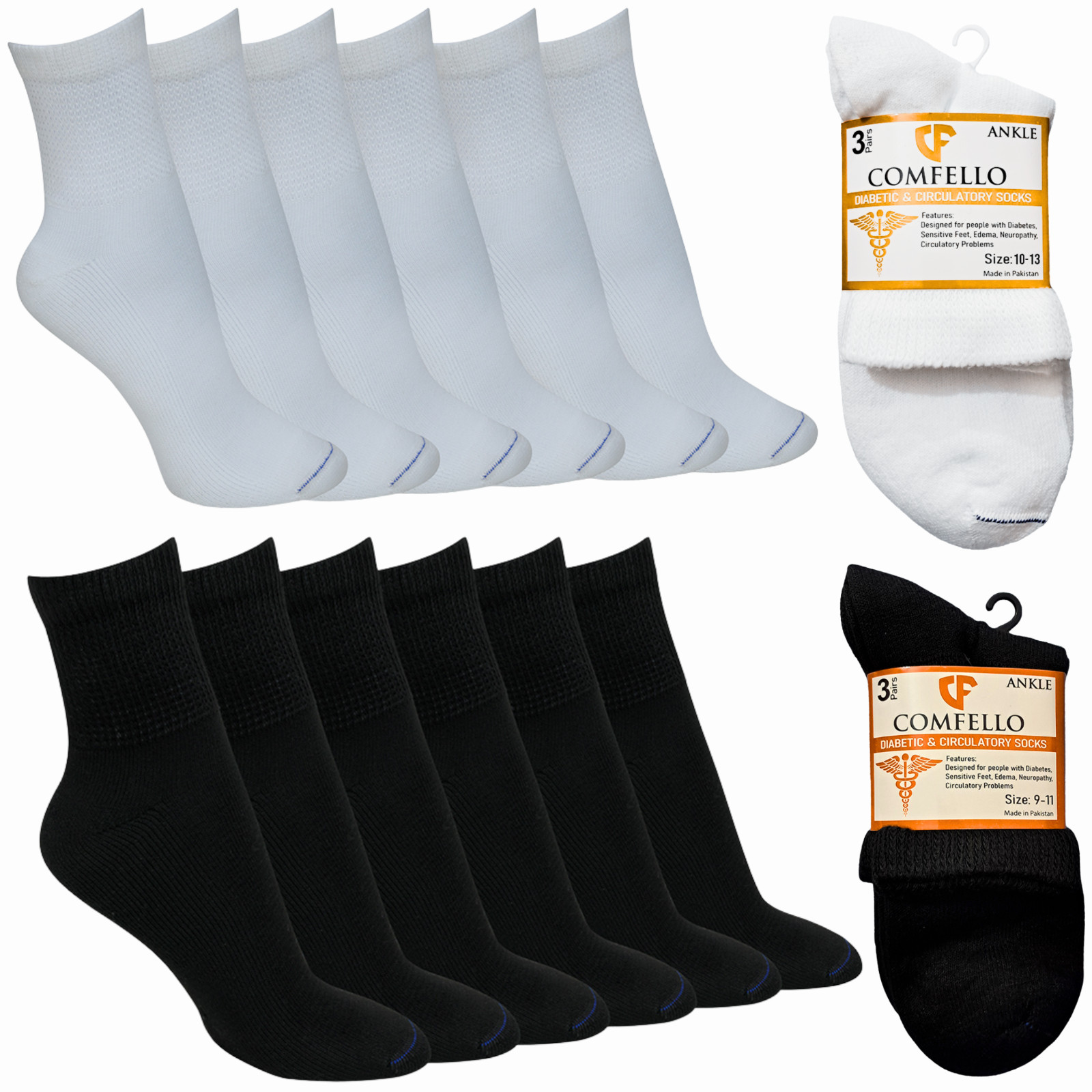 Diabetic Ankle Socks Mens Circulatory Health Low Cut Socks 3 12 Pairs 9-11 10-13
