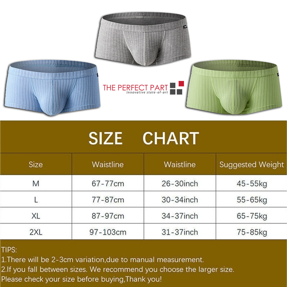 Men’s Sexy Underwear Low waist Briefs U Pouch Boxers Striped Shorts Underpants