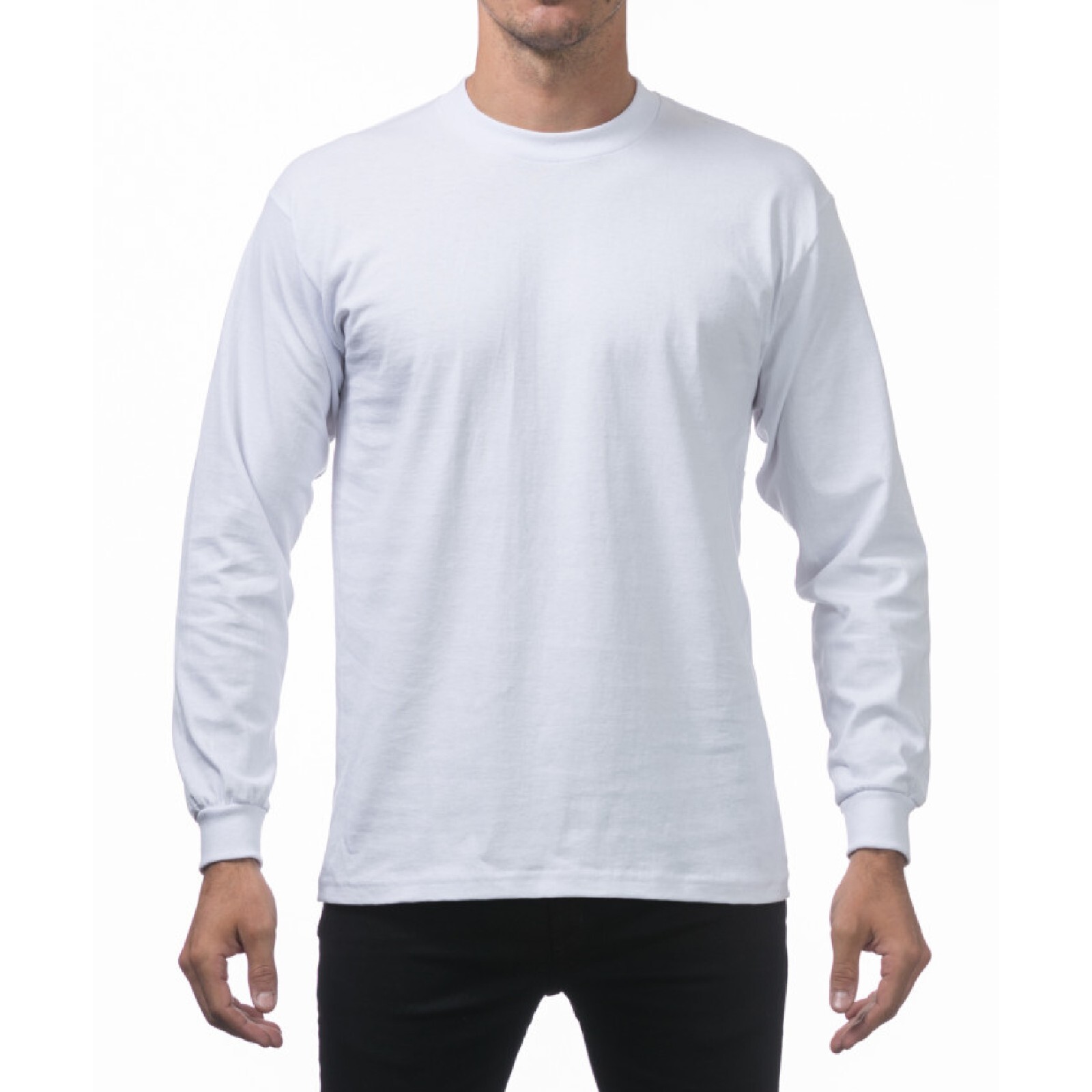 PROCLUB MENS HEAVYWEIGHT LONG SLEEVE T SHIRTS PRO CLUB CASUAL COTTON TEE SHIRT