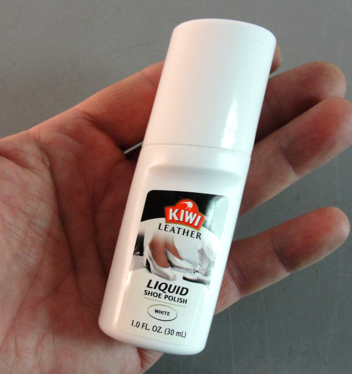 KIWI WHITE LIQUID LEATHER SHOE POLISH BOOT WHITENER 1 oz TRAVEL WORK OFFICE NEW