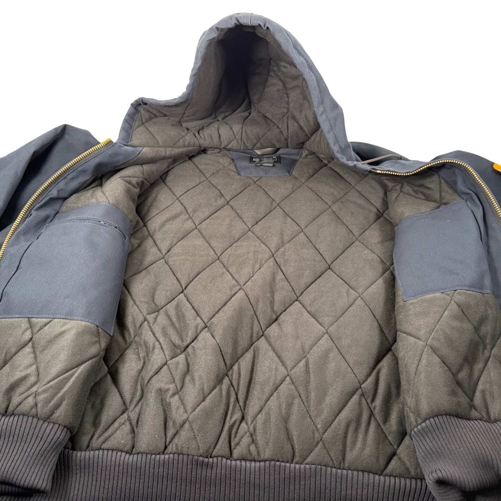 Carhartt J140 Firm Duck Flannel Lined Active Jacket Mens 2XL Navy Blue Made USA