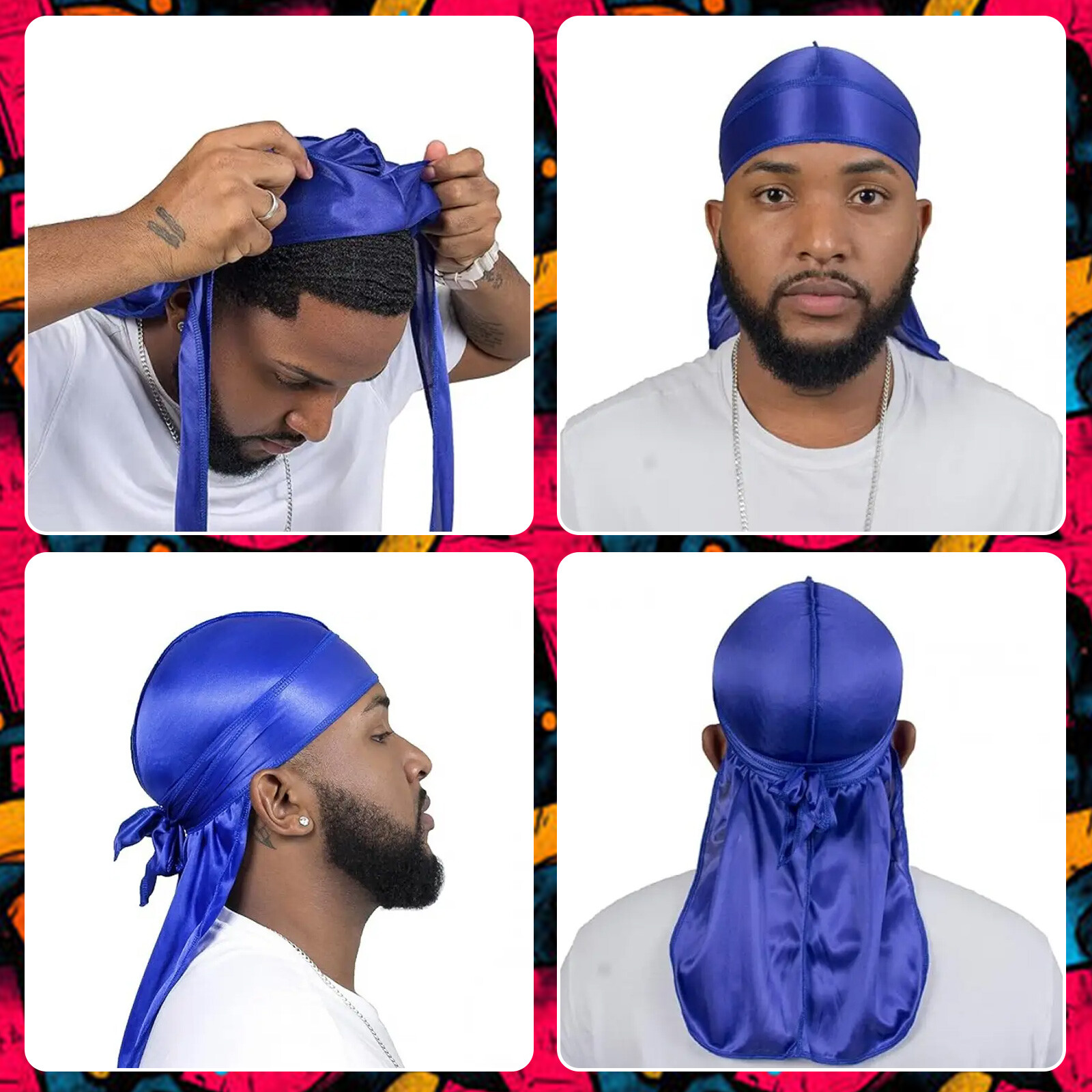 5 PCS Solid Color Universal Women’s Men’s Cooling Durag for Daily & Party Wear