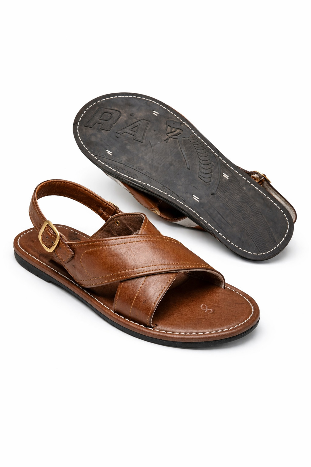 Huarache De Hombre CRUZADO Acoginado w/Buckle-Burgundy -Men Mexican Sandals