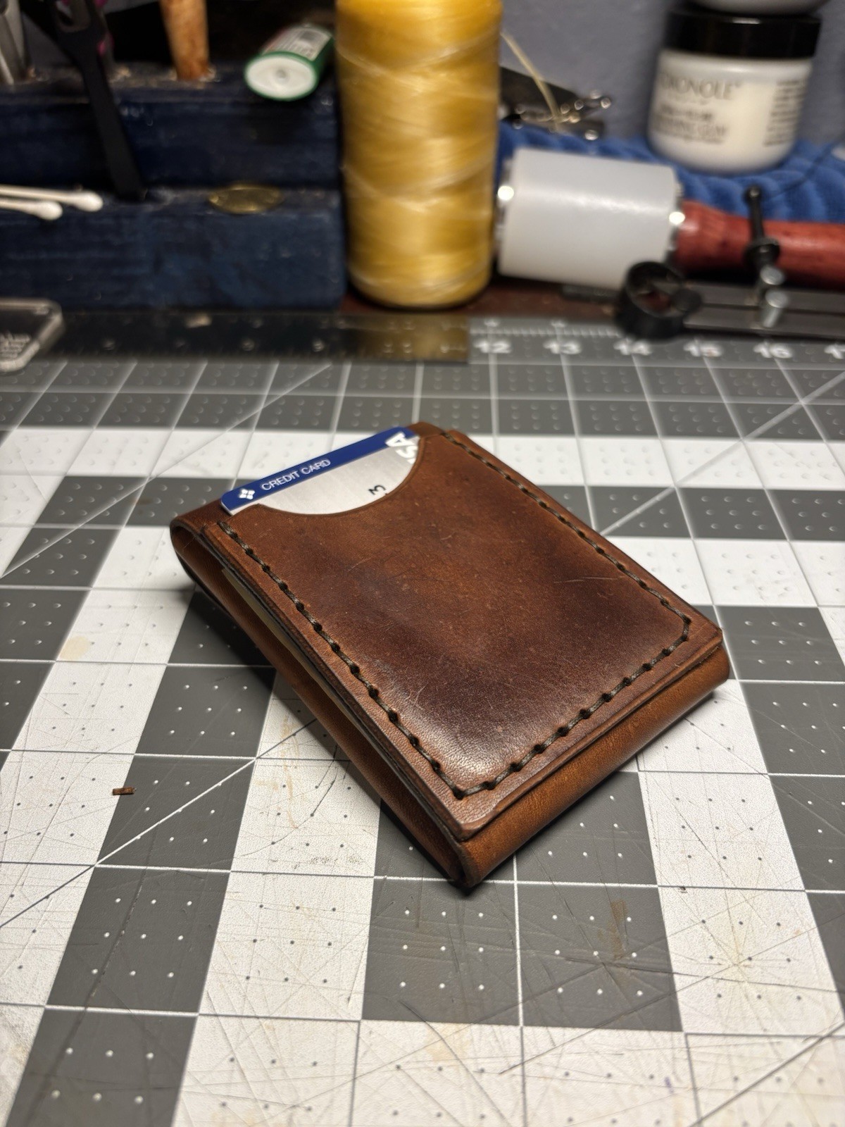 Handmade Leather Vertical Pocket Bifold Wallet – Slim & Durable