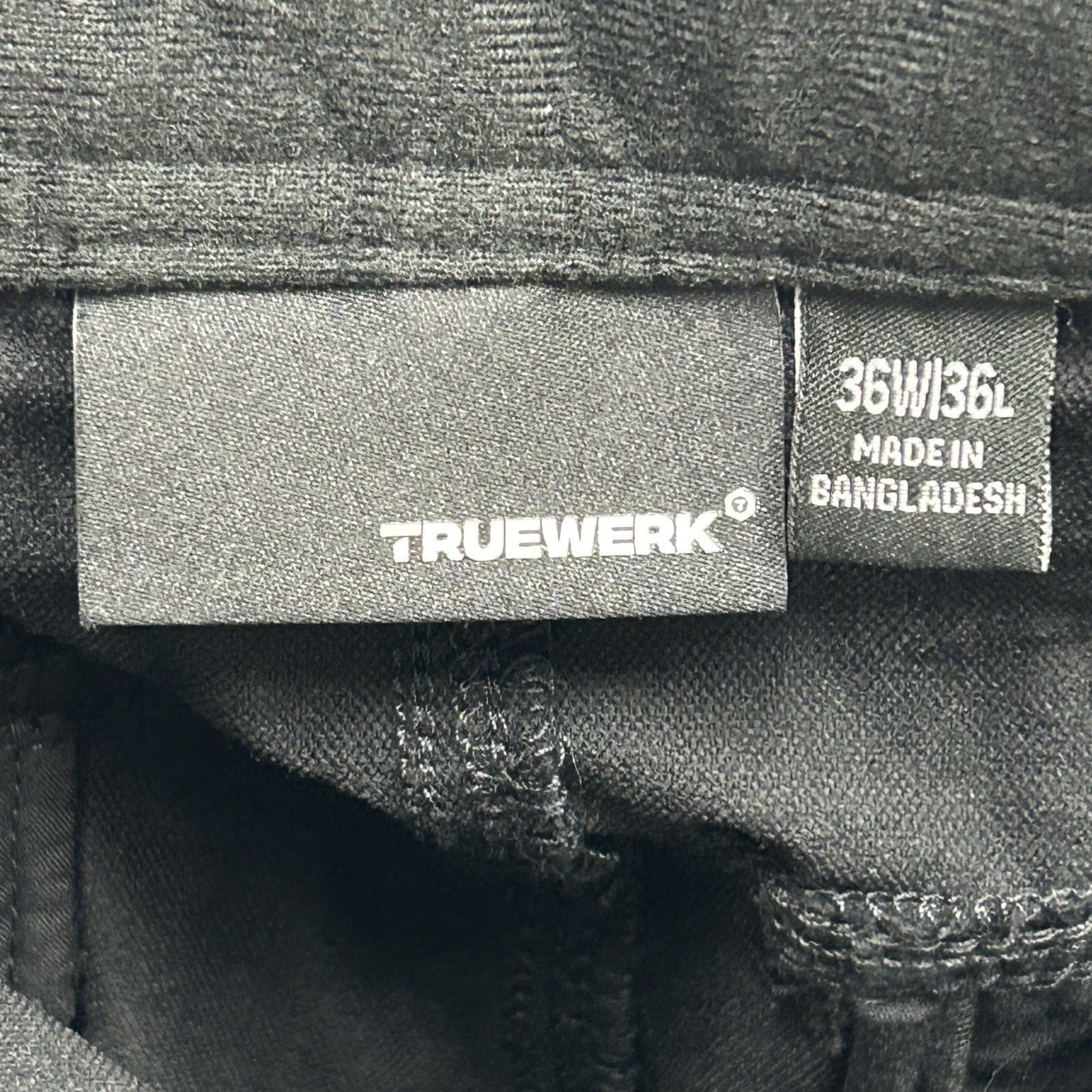 Truewerk T1 WerkPant 36×36 Black Performance Utility Cargo Tactical Activewear