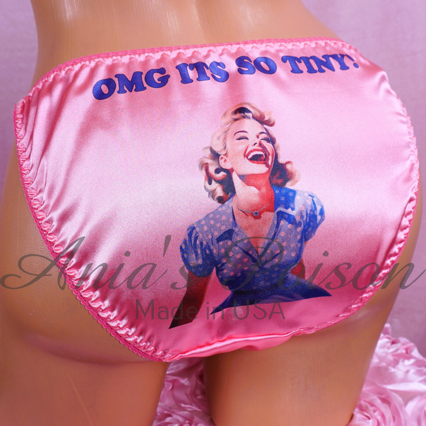 Valentines Satin Sissy DUCHESS Cut Pinup Humiliation prints bikini panties