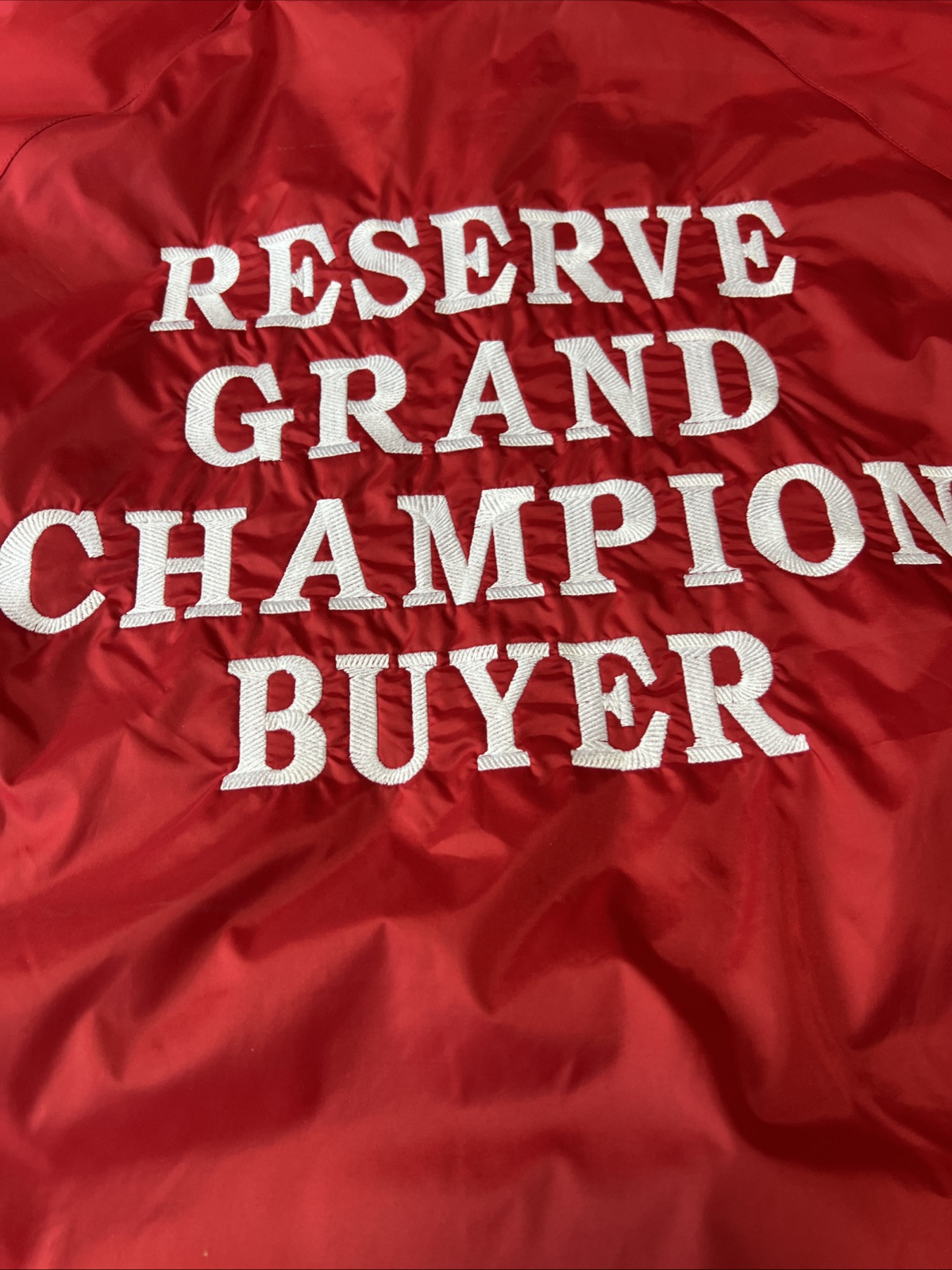 Vintage Luna Pier windbreaker Reserved grand champion buyer jacket with cows red