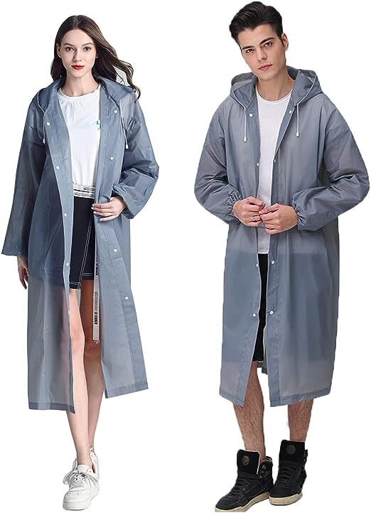 Unisex Adult Waterproof Raincoat Rain Coat Hooded Jacket Poncho Rainwear Camping
