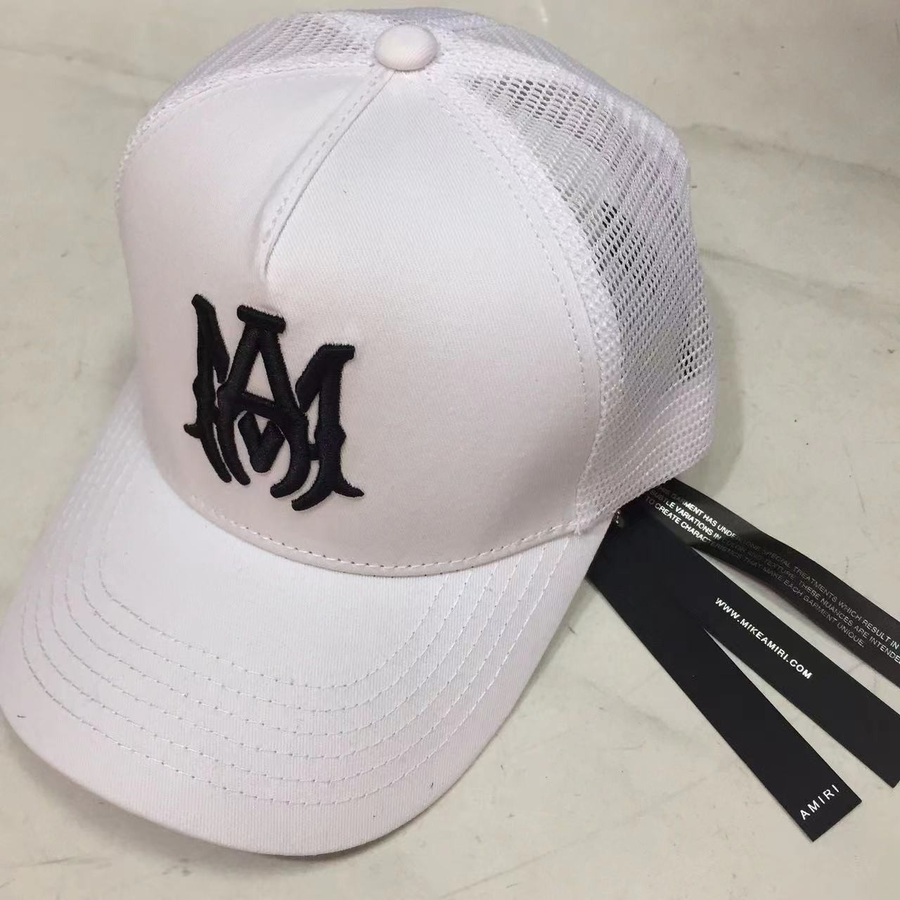 AMIRI Gothic Logo Mesh Trucker Cap Men Women Adjustable Baseball Hat 2 Colors