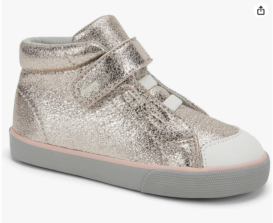 See Kai Run Toddler Glitter High-Top Sneakers (Drew) in Gold Size 8