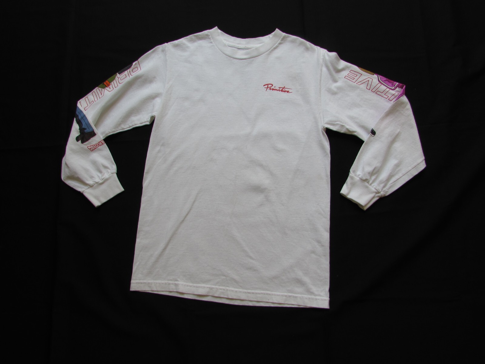 Dragon Ball Super Primitive Shirt Men White Long Sleeve Shrink After Washed Sz S