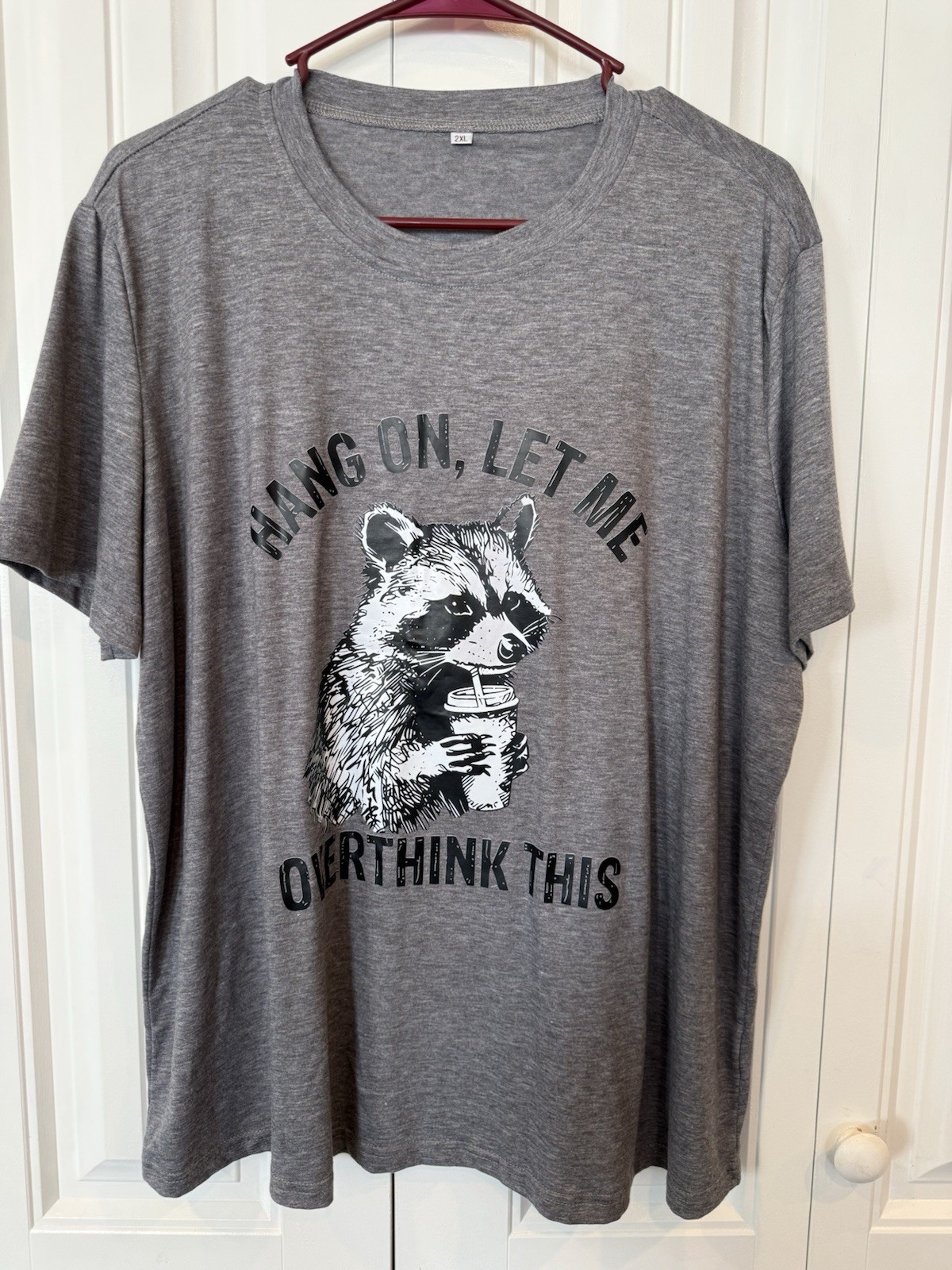 Funny Raccoon Shirt Gray Size 2XL Women’s T Shirt for Women