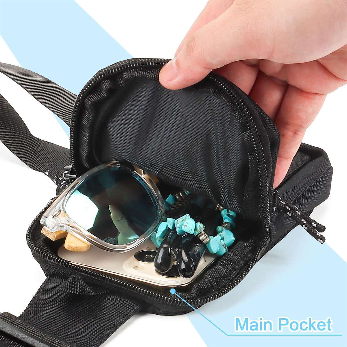 Men’s Shoulder Bag Oxford Chest Bag Sling Crossbody Bag Casual Travel Phone Bag