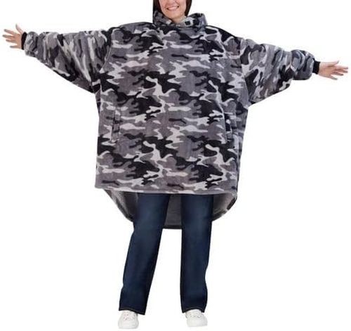 The Wayy Big Plush Oversized Hoodie Lined Unisex One Size Camo Ribbed Cuffs