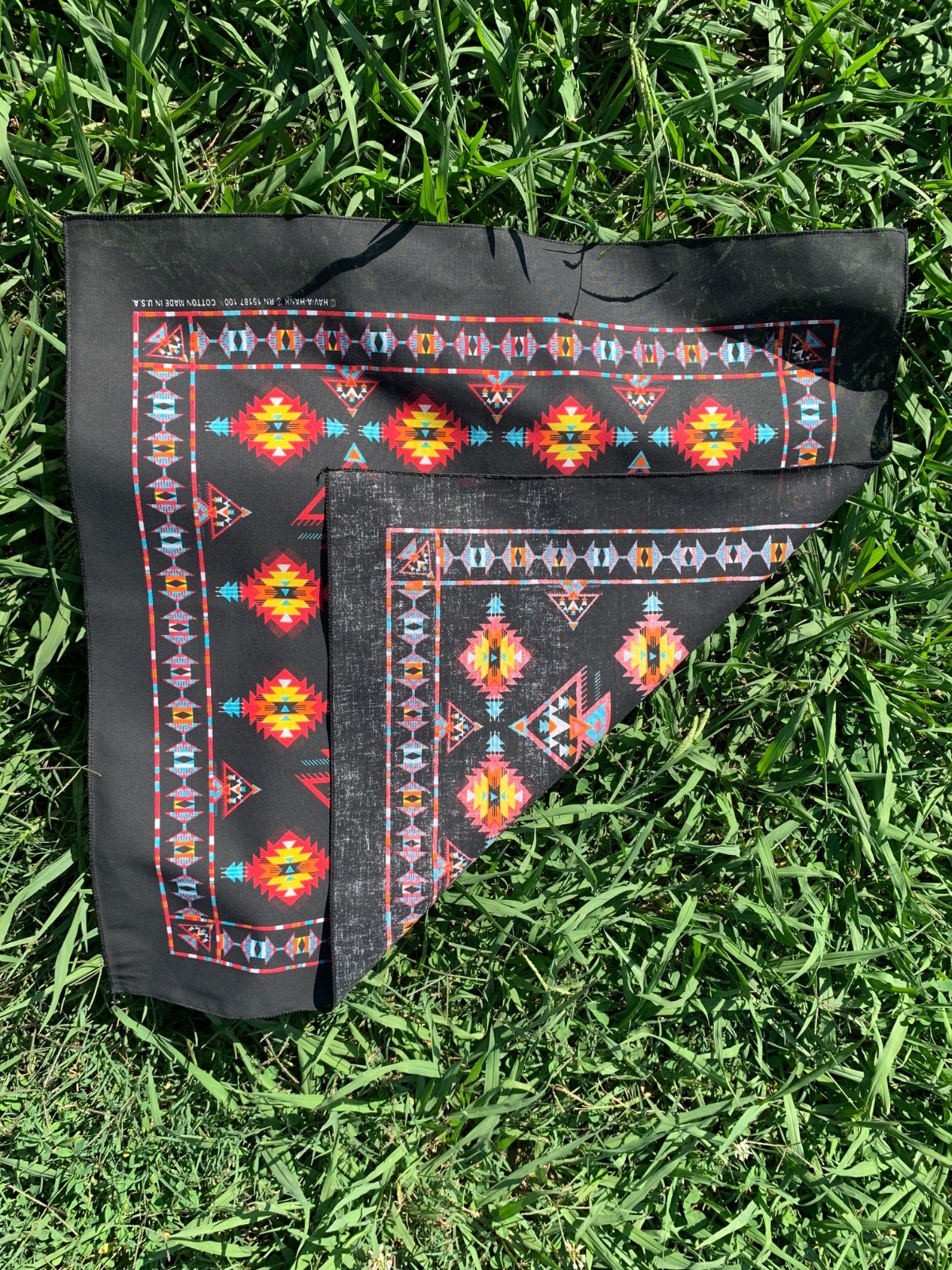 Apache Bandanna Approx 22″x22″ 100% Cotton USA made Bikers to Hikers Crafts Fun