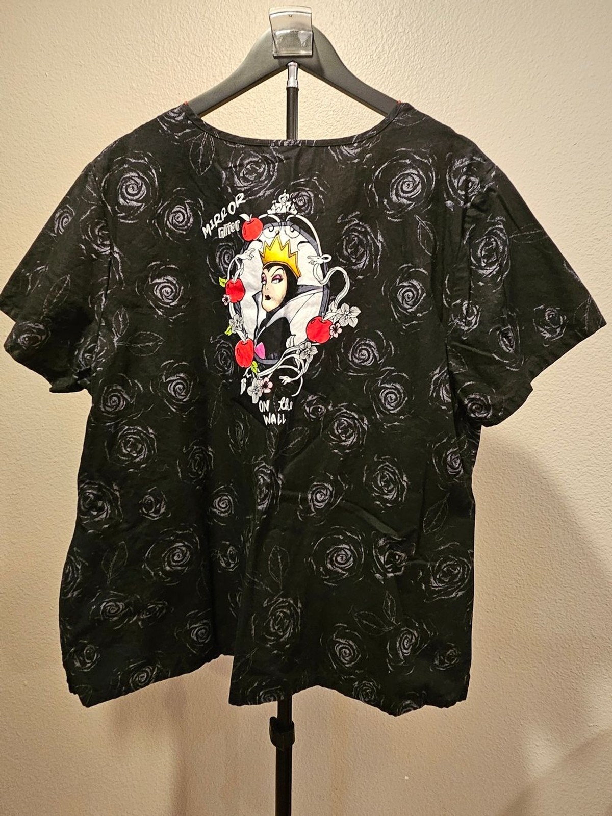 Black Snow White Scrub Top