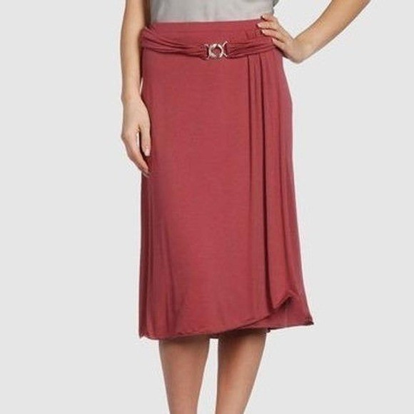 NWT Alaia France Plum Berry Draped Overlay Midi Skirt IT 48 US 10