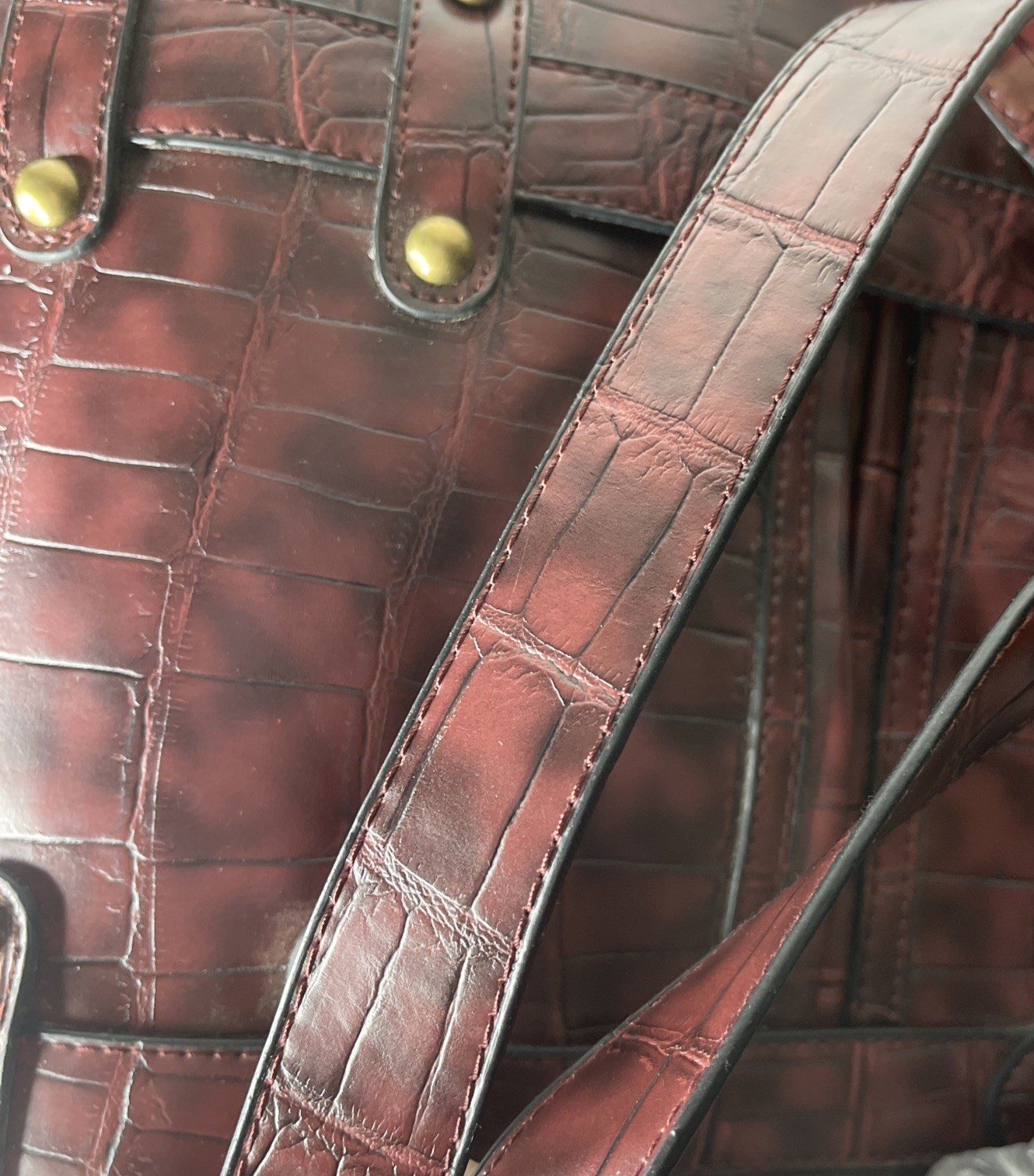 Croc Embossed HandBag By Randolph Duke ~NEW