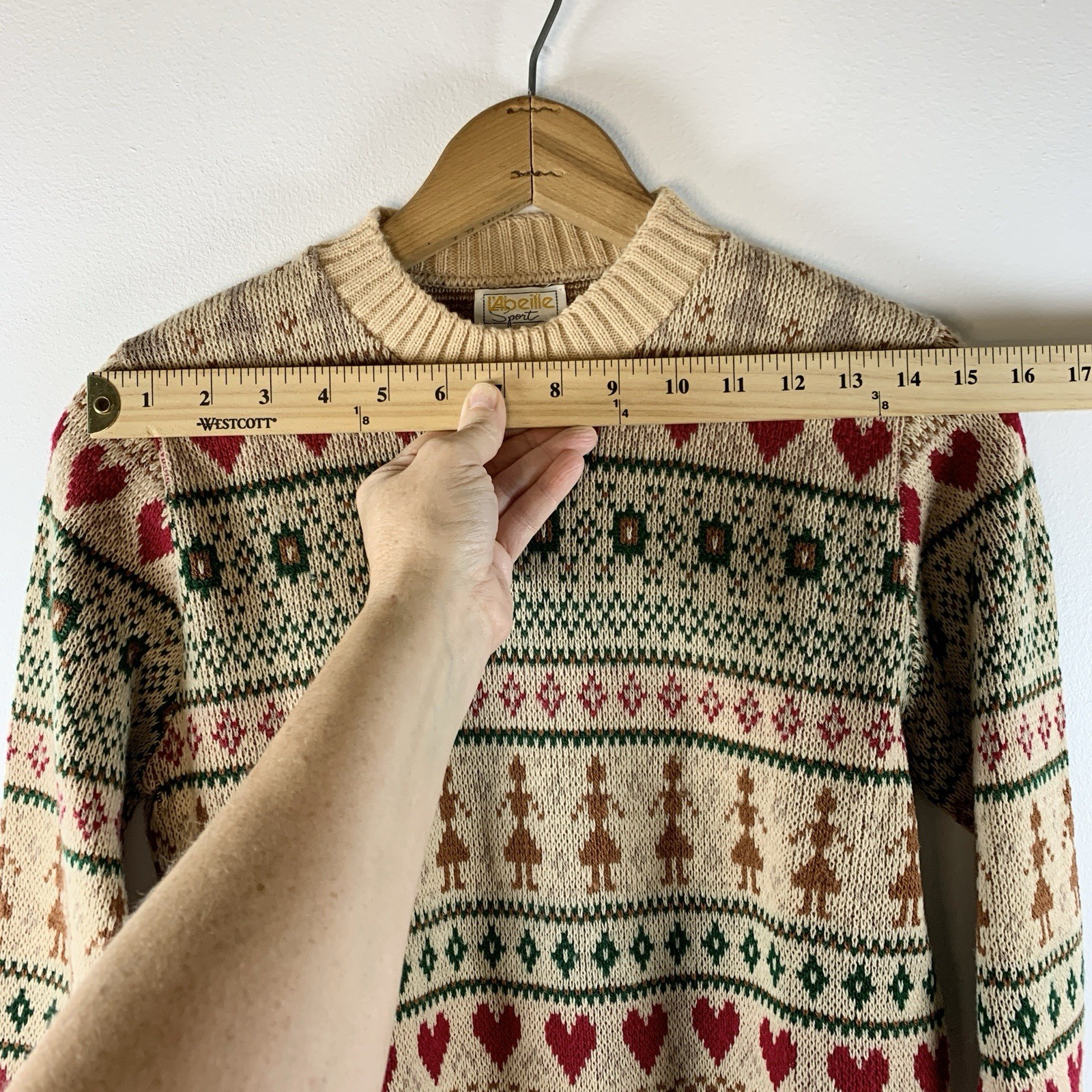 Vintage 80s 90s Womens Fair Isle Novelty Sweater Sz XS/S Holiday Cottagecore