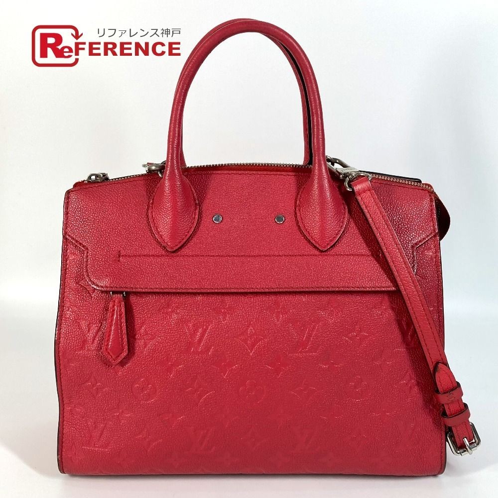 Louis Vuitton Pont Neuf MM 2WAY HandBag Tote Shoulder M42711 Red Authentic