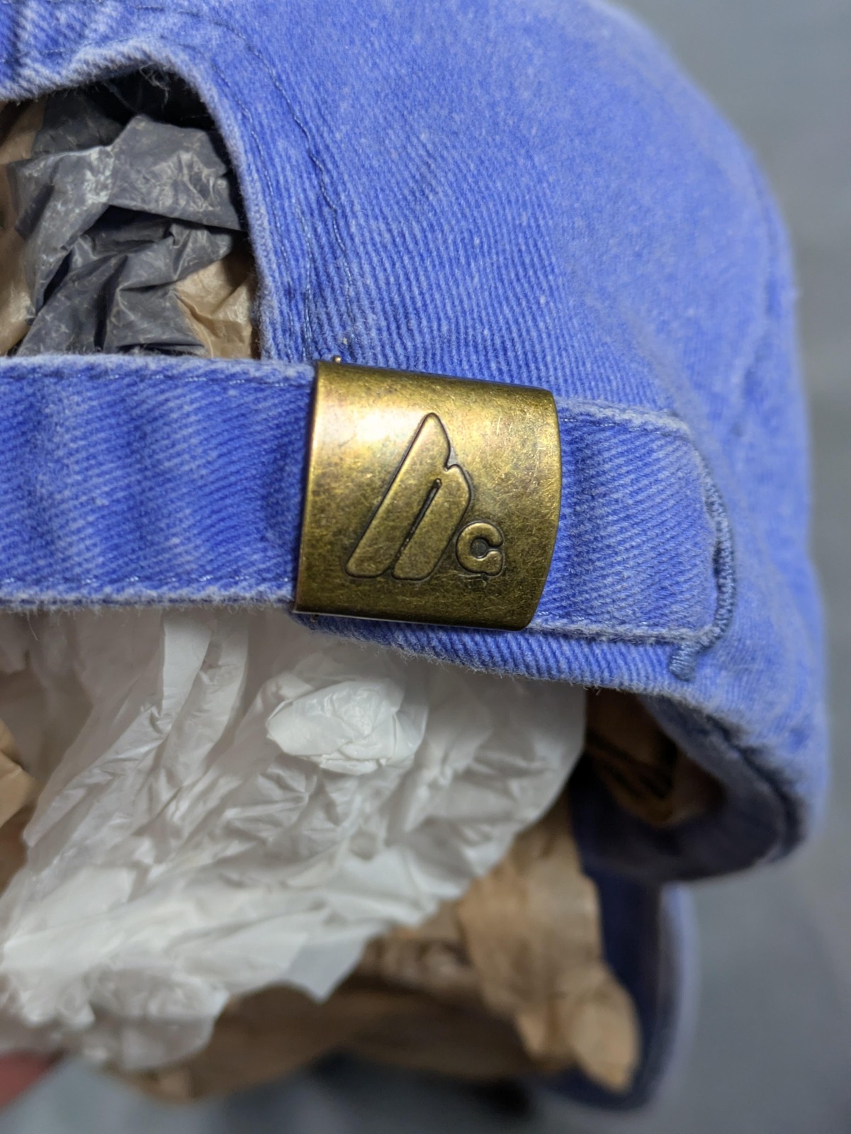 Young Money Racing Hat Strap Back Mens Denim Y2K Blue Cotton Lil Wayne Chambray