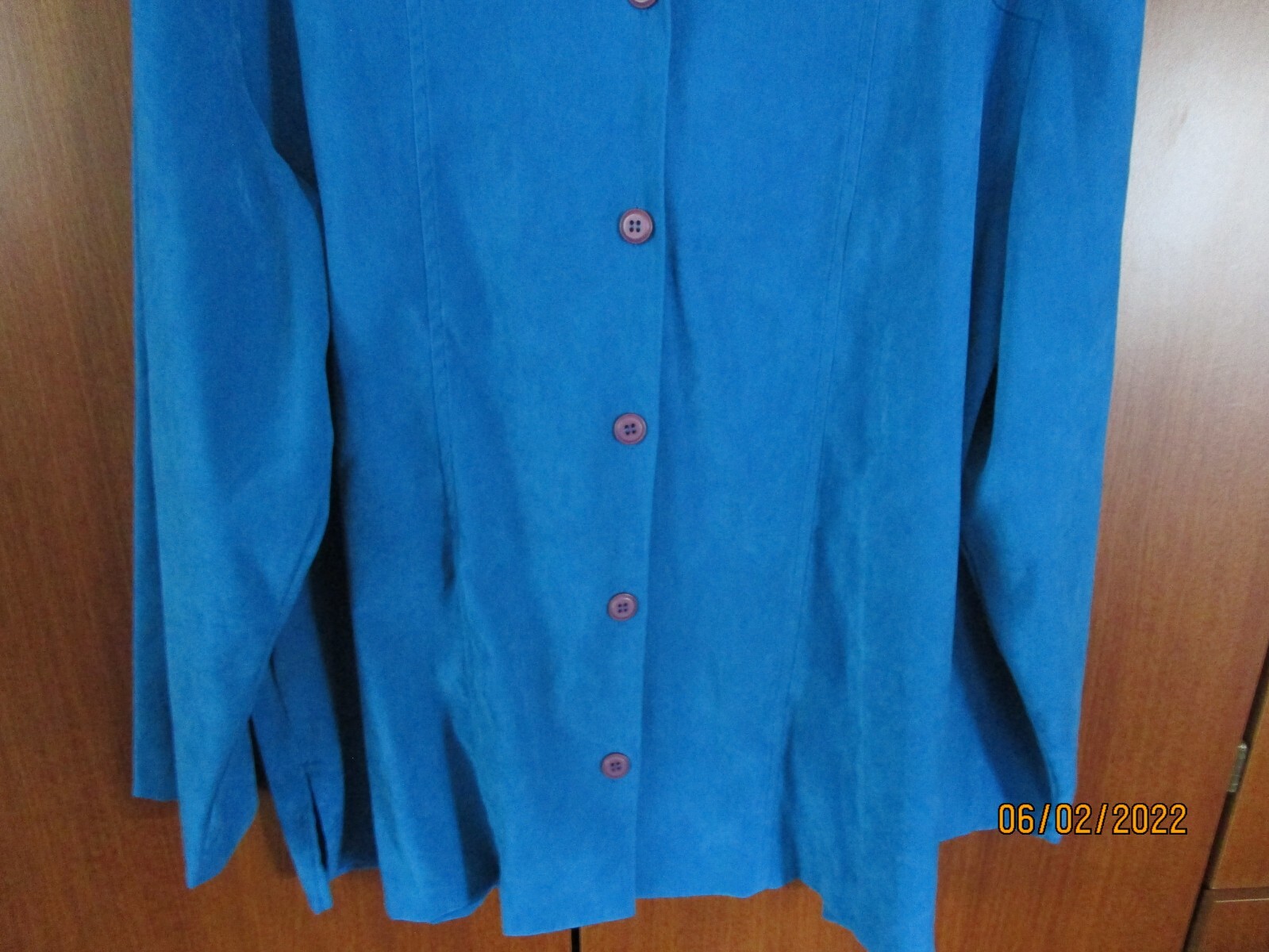 Sag Harbor Blue Blouse Jacket Sz 20 W Polyester Spandex Bust 52 Length 29 in